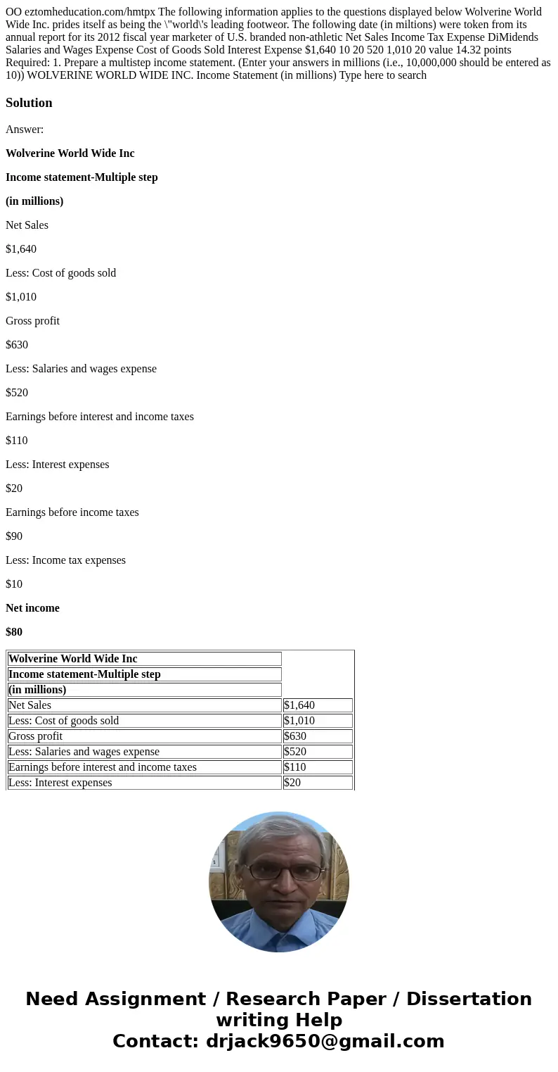  OO eztomheducation.com/hmtpx The following information applies to the questions displayed below Wolverine World Wide Inc. prides itself as being the \