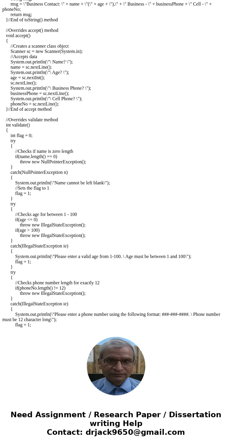 Overview We will be adding some validation to our Contact classes to prevent bad values from being stored in the classes. We will also let the user create new c Overview We will be adding some validation to our Contact classes to prevent bad values from being stored in the classes. We will also let the user create new c