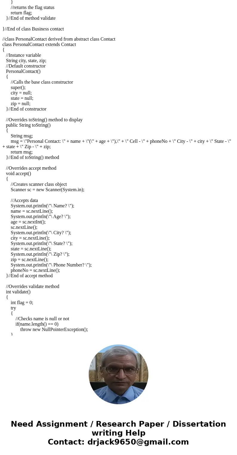 Overview We will be adding some validation to our Contact classes to prevent bad values from being stored in the classes. We will also let the user create new c Overview We will be adding some validation to our Contact classes to prevent bad values from being stored in the classes. We will also let the user create new c