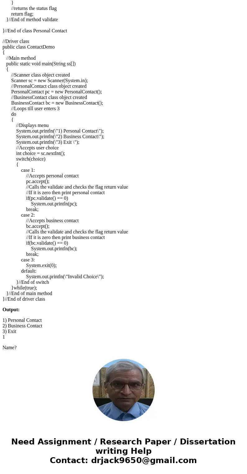 Overview We will be adding some validation to our Contact classes to prevent bad values from being stored in the classes. We will also let the user create new c Overview We will be adding some validation to our Contact classes to prevent bad values from being stored in the classes. We will also let the user create new c
