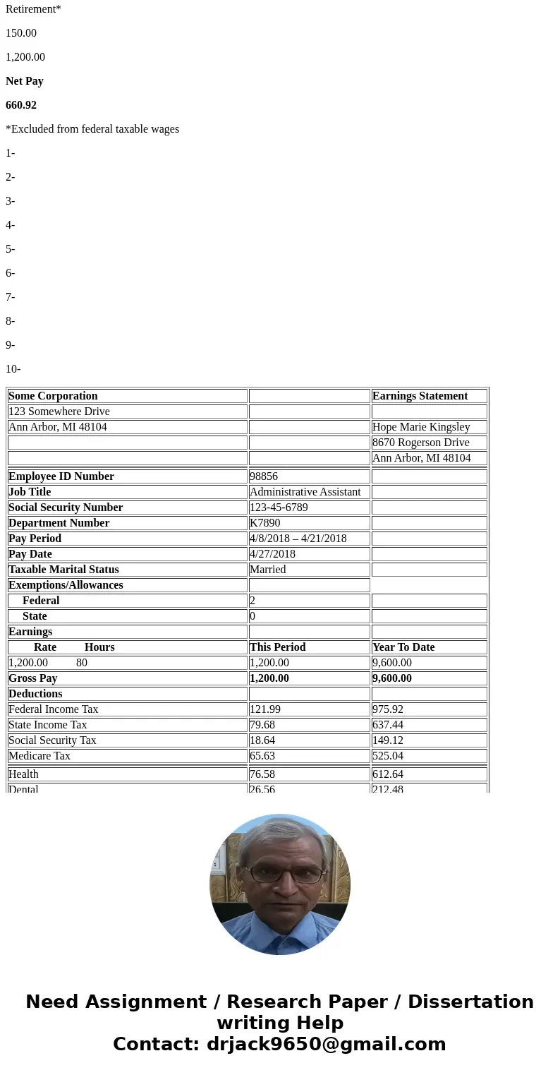 Paystub Mistakes Assignment New employees rely on the payroll accounting professional to help them understand their pay check. Quite often candidates are wooed 
