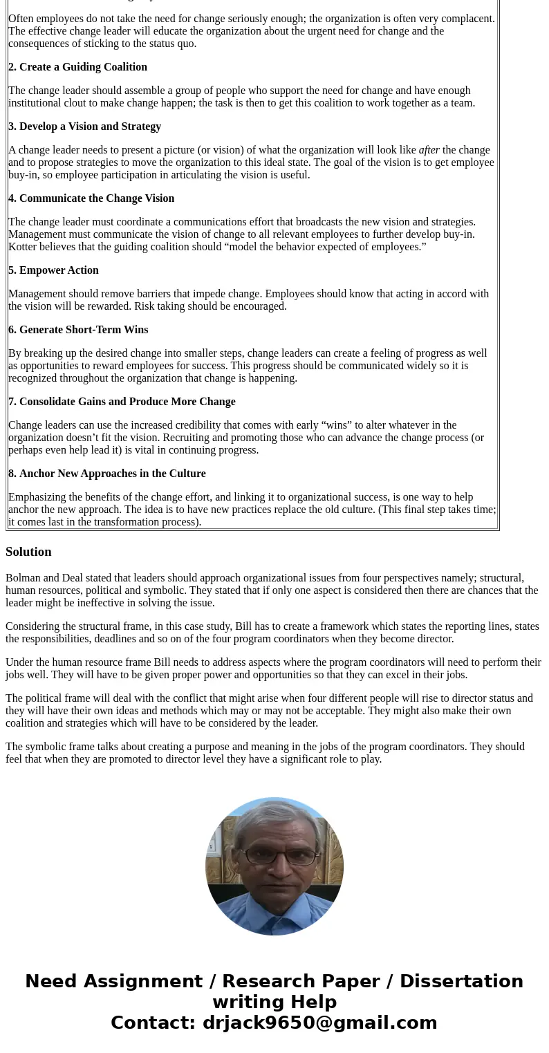 Please review the attached case/scenario. You are Bill. Feel free to \ Please review the attached case/scenario. You are Bill. Feel free to \