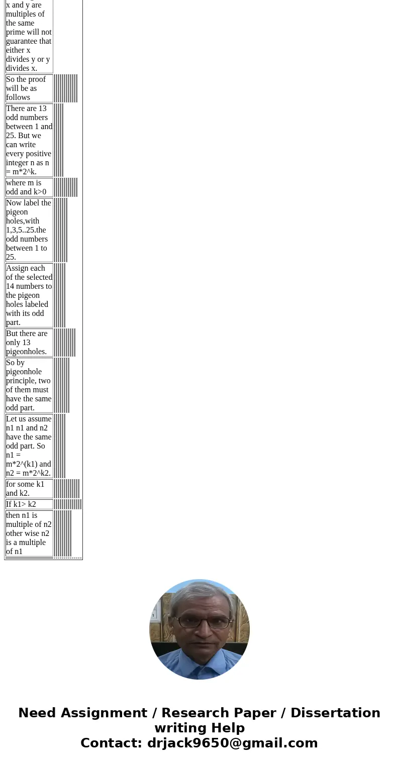 Prove that if any 14 integers from 1 to 25 are chosen, then one of them is a multiple of another.SolutionDear Student Thank you for using Chegg !! If we create 