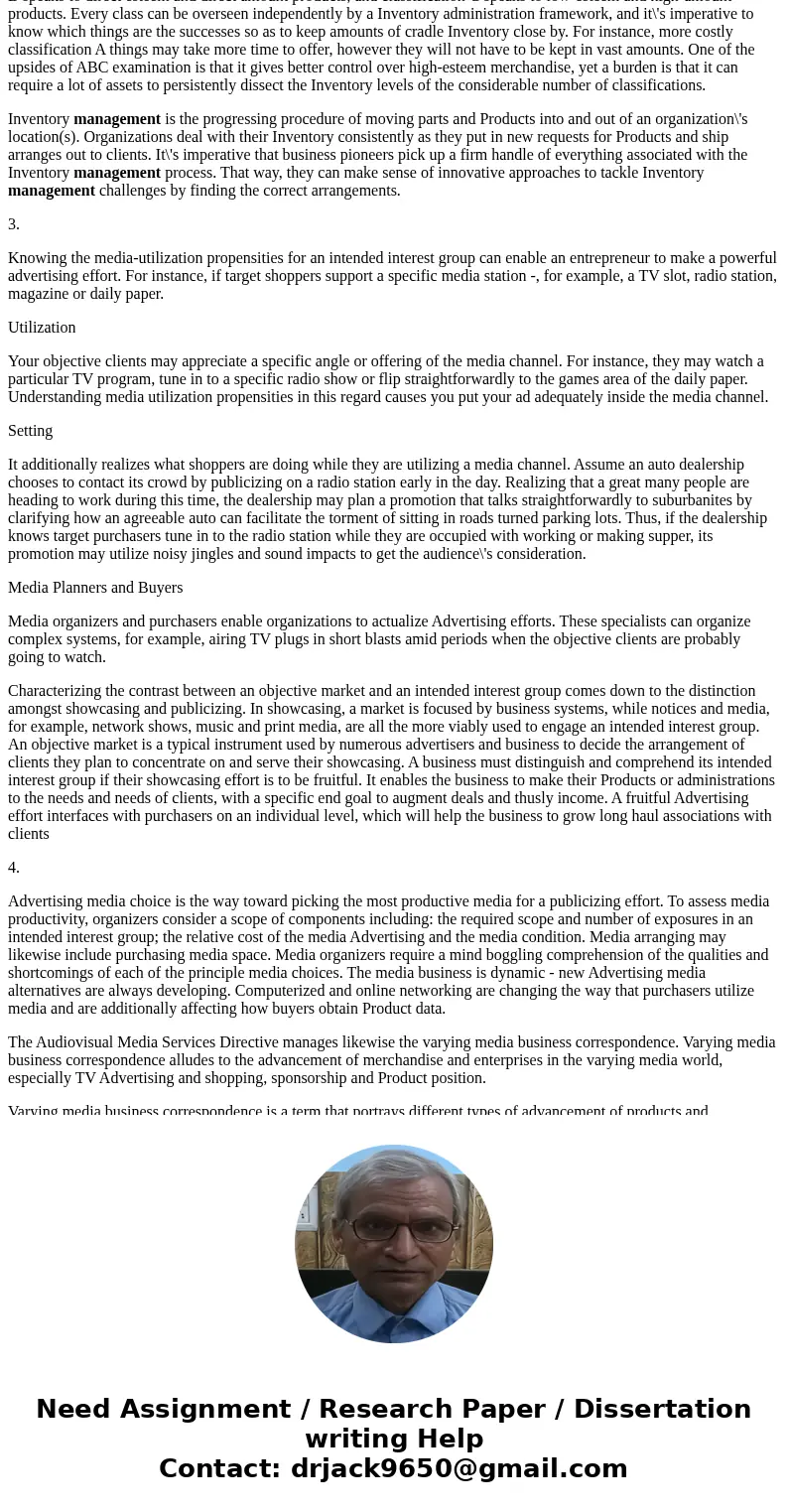 Q1. Explain Co-branding. (10 marks) Q2. What is Inventory Management? (10 marks) Q3. List Media habits(of target segment). (10 marks) Q4. What is Audio-visual M Q1. Explain Co-branding. (10 marks) Q2. What is Inventory Management? (10 marks) Q3. List Media habits(of target segment). (10 marks) Q4. What is Audio-visual M