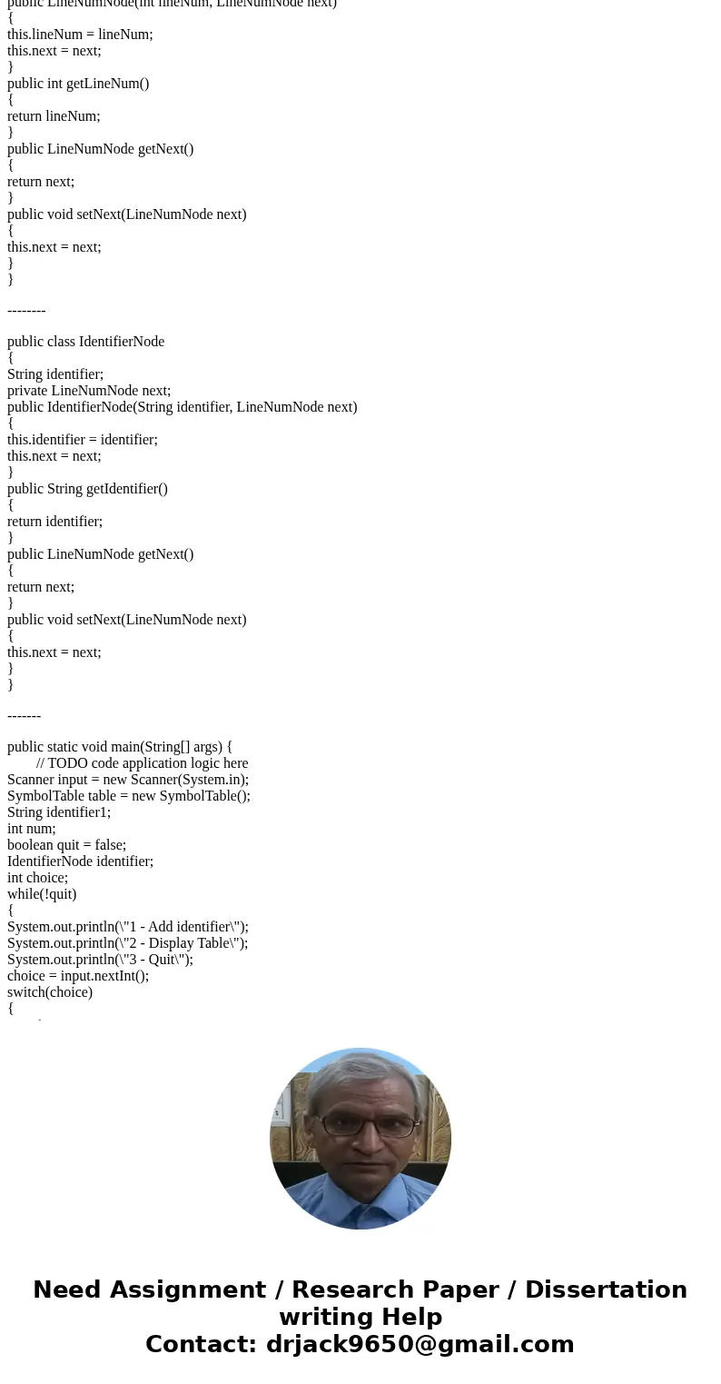 The add() method does not work. I dont know where is the mistake, please fix it, here is the codes. public class SymbolTable { private IdentifierNode[] symbolTa