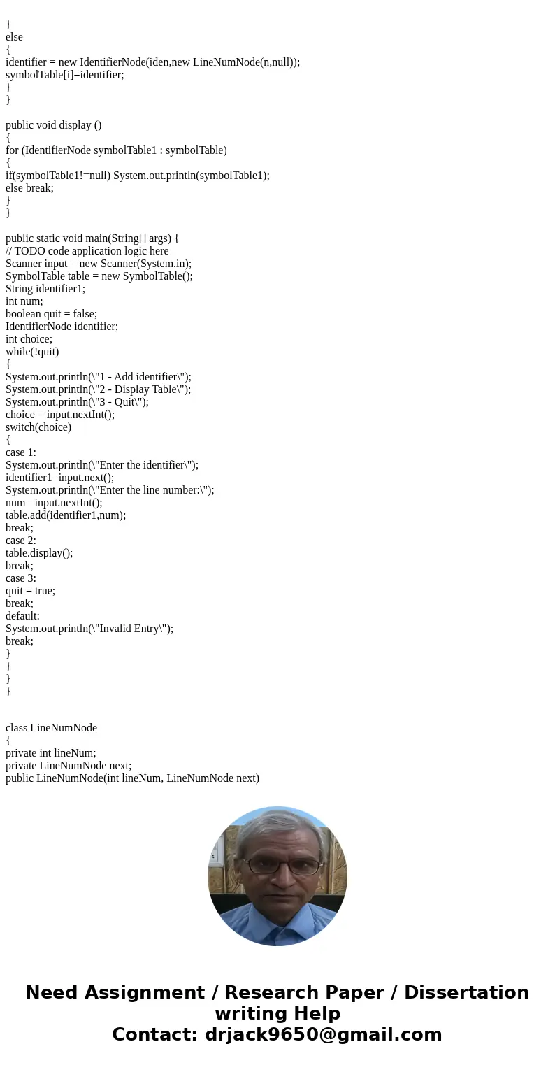 The add() method does not work. I dont know where is the mistake, please fix it, here is the codes. public class SymbolTable { private IdentifierNode[] symbolTa