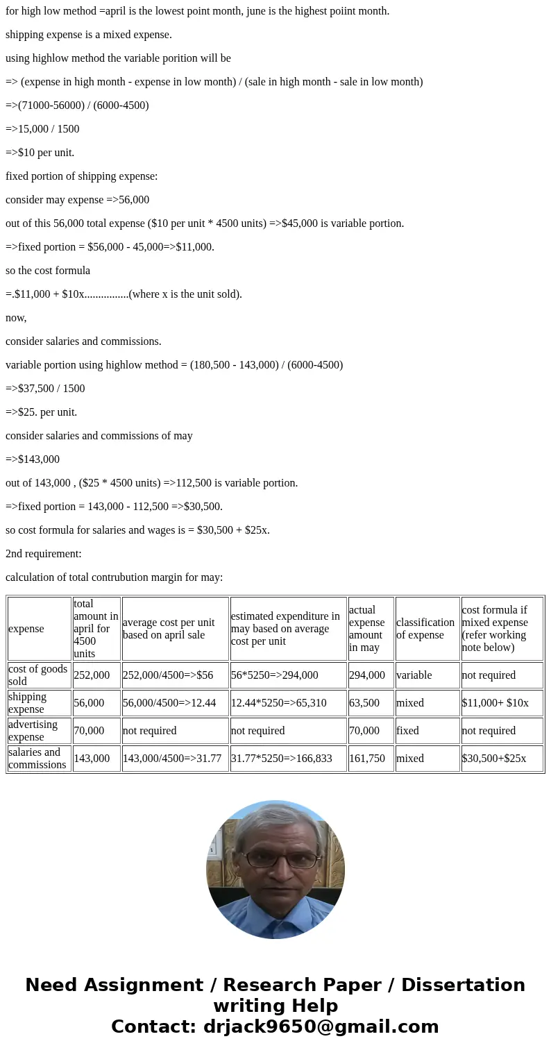 The Central Valley Company is a merchandising firm that sells a single product. The company\'s revenues and expenses for the last three months are given below:  The Central Valley Company is a merchandising firm that sells a single product. The company\'s revenues and expenses for the last three months are given below: