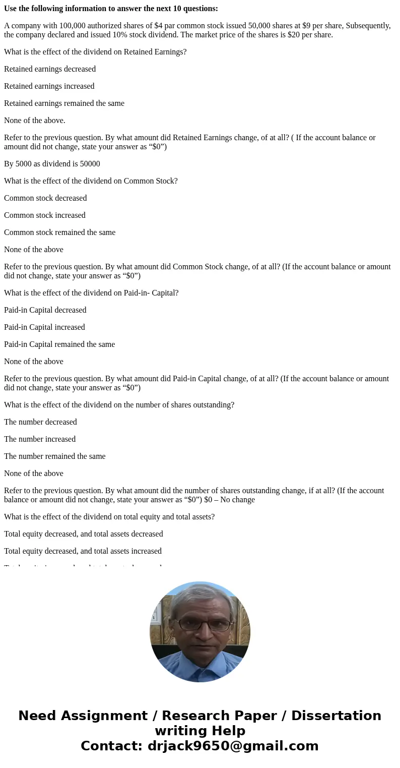 Use the following information to answer the next 10 questions: A company with 100,000 authorized shares of $4 par common stock issued 50,000 shares at $9 per sh Use the following information to answer the next 10 questions: A company with 100,000 authorized shares of $4 par common stock issued 50,000 shares at $9 per sh