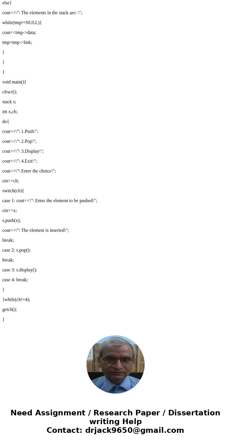 Using C++, need help implementing the following functions Implement the Stack ADT using LinkedList – based approach In each of the operations, there are comment Using C++, need help implementing the following functions Implement the Stack ADT using LinkedList – based approach In each of the operations, there are comment
