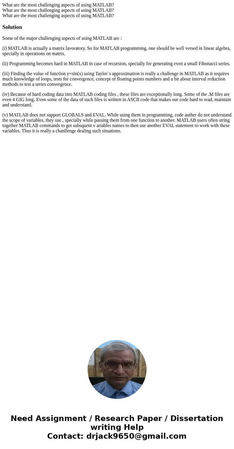 What are the most challenging aspects of using MATLAB? What are the most challenging aspects of using MATLAB? What are the most challenging aspects of using MA  What are the most challenging aspects of using MATLAB? What are the most challenging aspects of using MATLAB? What are the most challenging aspects of using MA