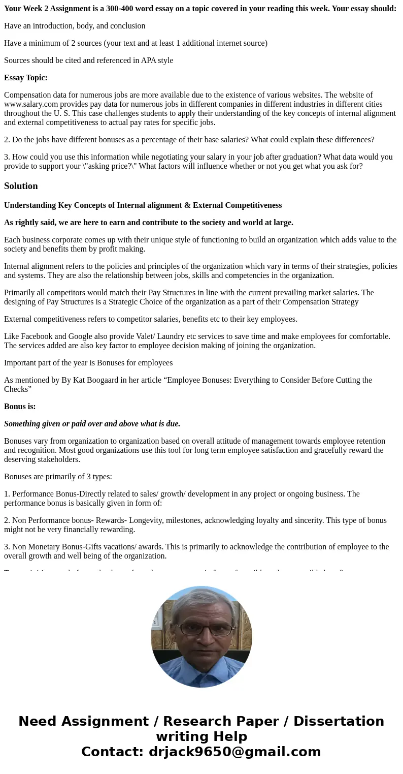 Your Week 2 Assignment is a 300-400 word essay on a topic covered in your reading this week. Your essay should: Have an introduction, body, and conclusion Have  Your Week 2 Assignment is a 300-400 word essay on a topic covered in your reading this week. Your essay should: Have an introduction, body, and conclusion Have