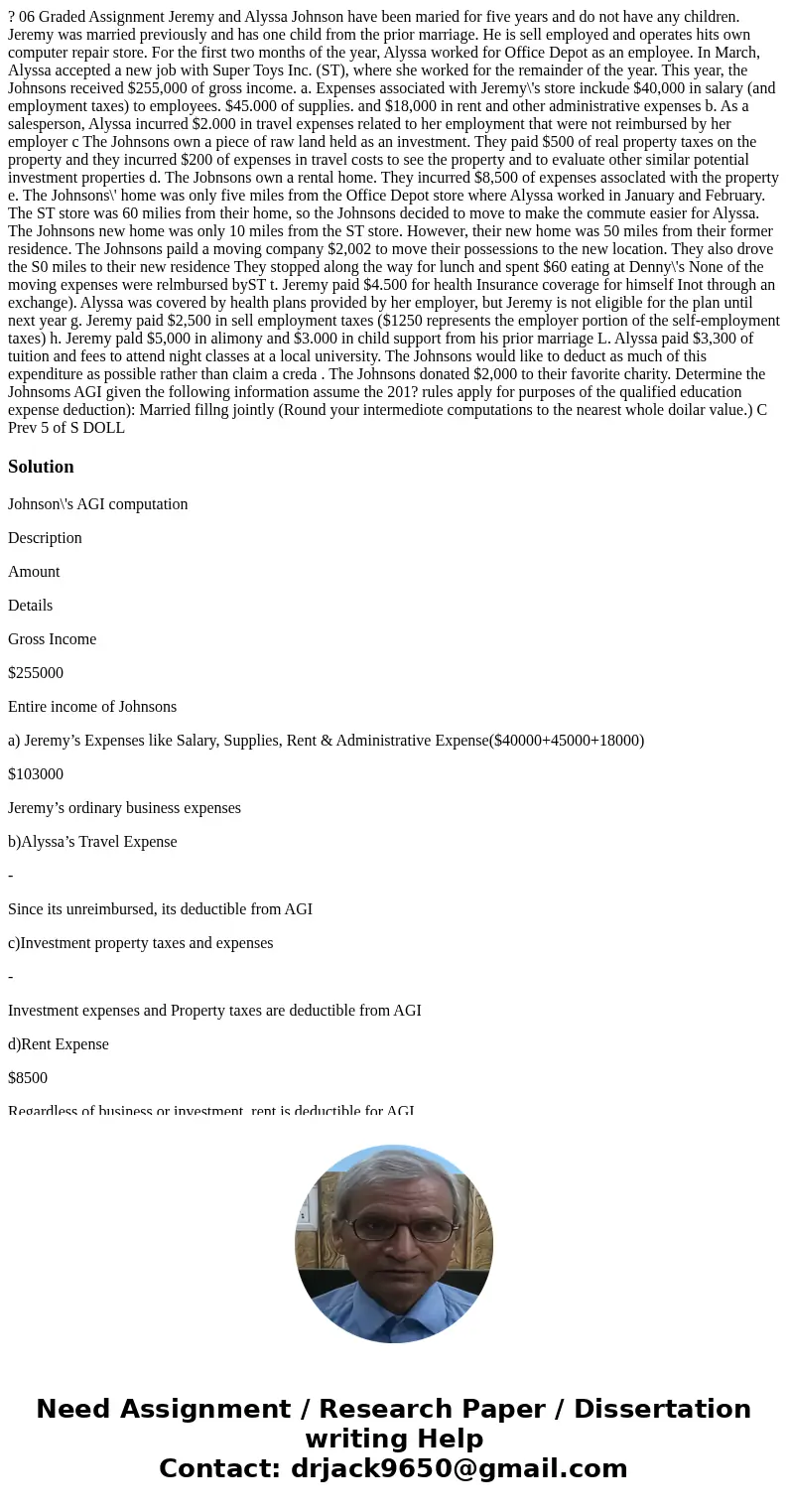 ? 06 Graded Assignment Jeremy and Alyssa Johnson have been maried for five years and do not have any children. Jeremy was married previously and has one child   ? 06 Graded Assignment Jeremy and Alyssa Johnson have been maried for five years and do not have any children. Jeremy was married previously and has one child