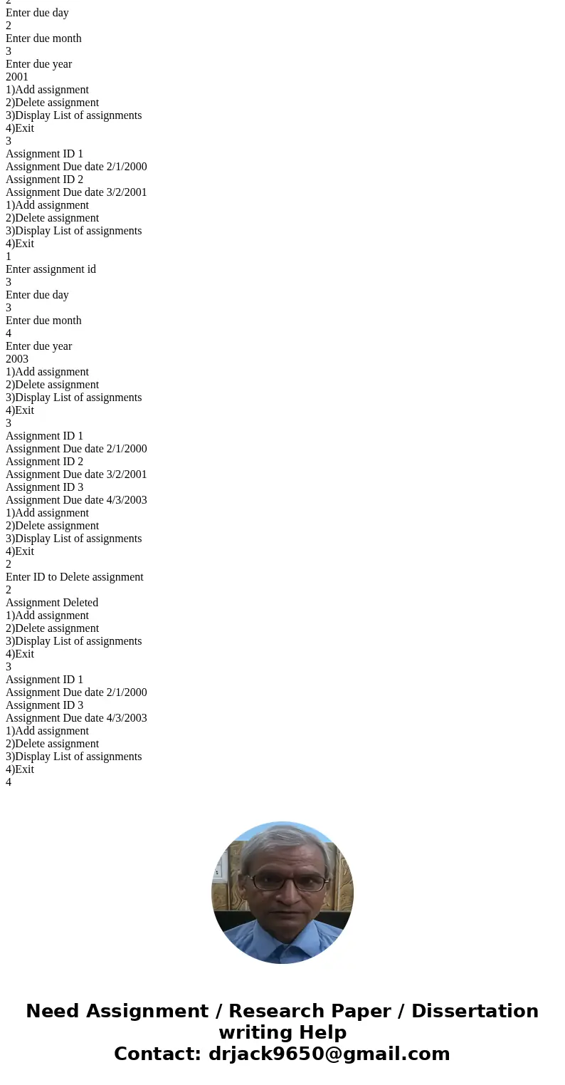 3. Develop a program in C++ to maintain a list of homework assignments. When an assignment is assigned, add it to the list, and when it is completed, remove it. 3. Develop a program in C++ to maintain a list of homework assignments. When an assignment is assigned, add it to the list, and when it is completed, remove it.