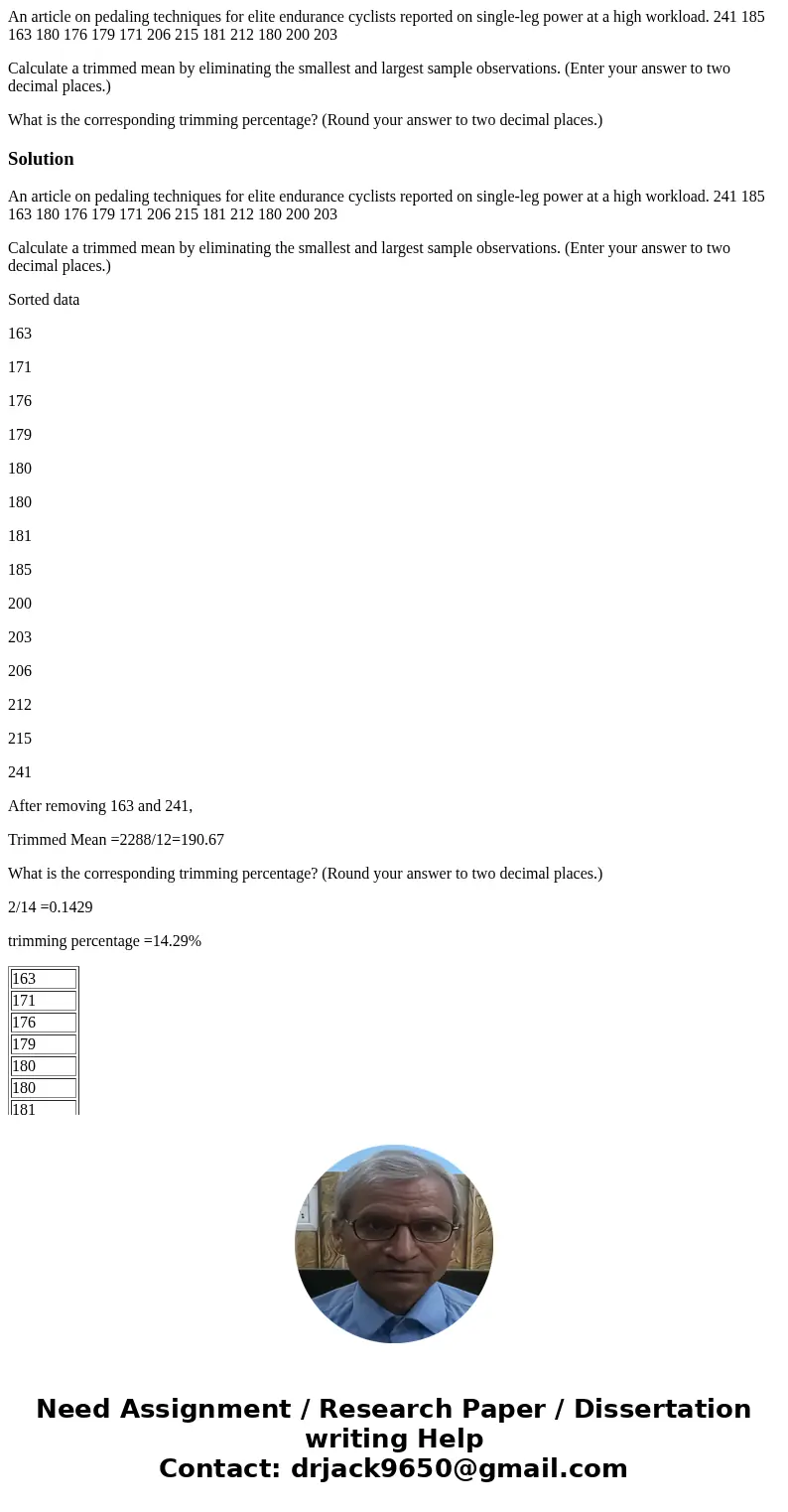 An article on pedaling techniques for elite endurance cyclists reported on single-leg power at a high workload. 241 185 163 180 176 179 171 206 215 181 212 180  An article on pedaling techniques for elite endurance cyclists reported on single-leg power at a high workload. 241 185 163 180 176 179 171 206 215 181 212 180