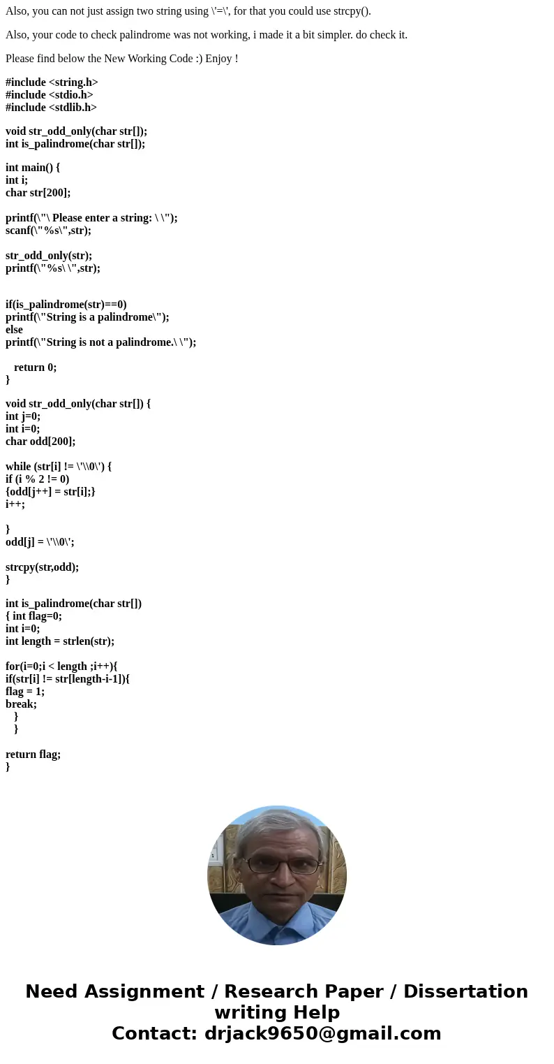 Create an Odd Positioned Array from Original Array and Determine If Palindrome: Hello! I have a project that I am having some trouble with. We are suppose to ta Create an Odd Positioned Array from Original Array and Determine If Palindrome: Hello! I have a project that I am having some trouble with. We are suppose to ta
