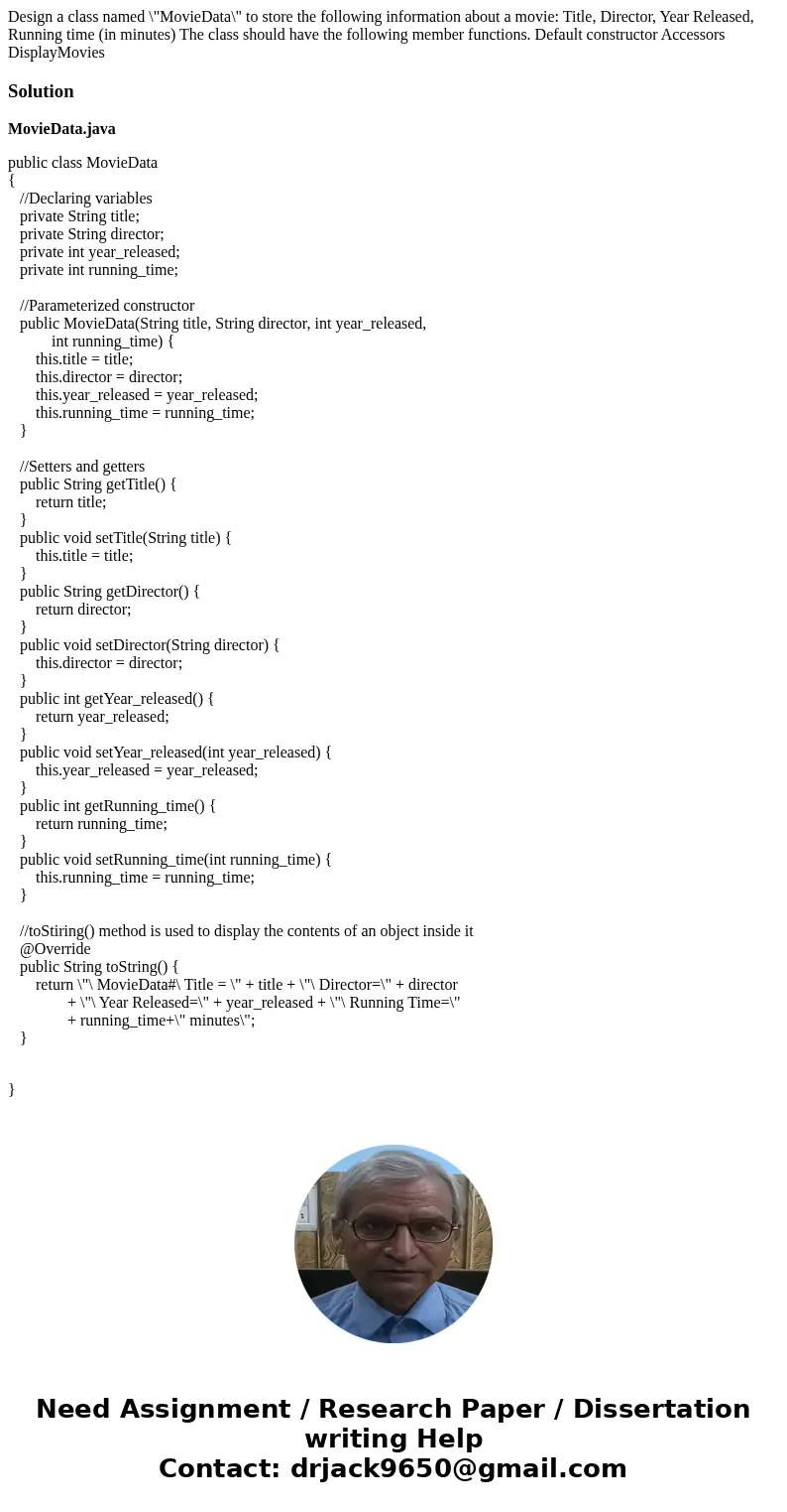 Design a class named \
