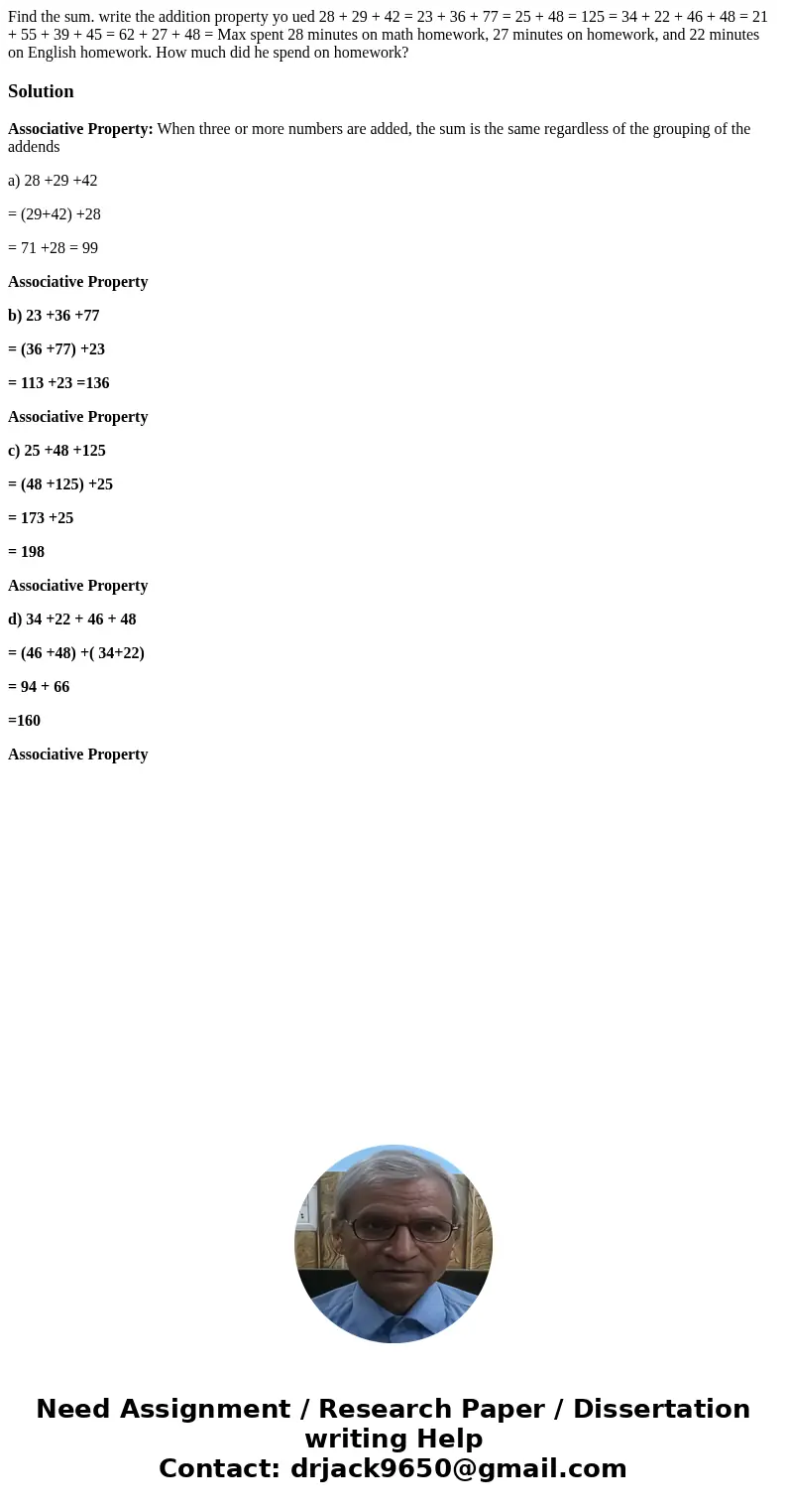 Find the sum. write the addition property yo ued 28 + 29 + 42 = 23 + 36 + 77 = 25 + 48 = 125 = 34 + 22 + 46 + 48 = 21 + 55 + 39 + 45 = 62 + 27 + 48 = Max spent  Find the sum. write the addition property yo ued 28 + 29 + 42 = 23 + 36 + 77 = 25 + 48 = 125 = 34 + 22 + 46 + 48 = 21 + 55 + 39 + 45 = 62 + 27 + 48 = Max spent