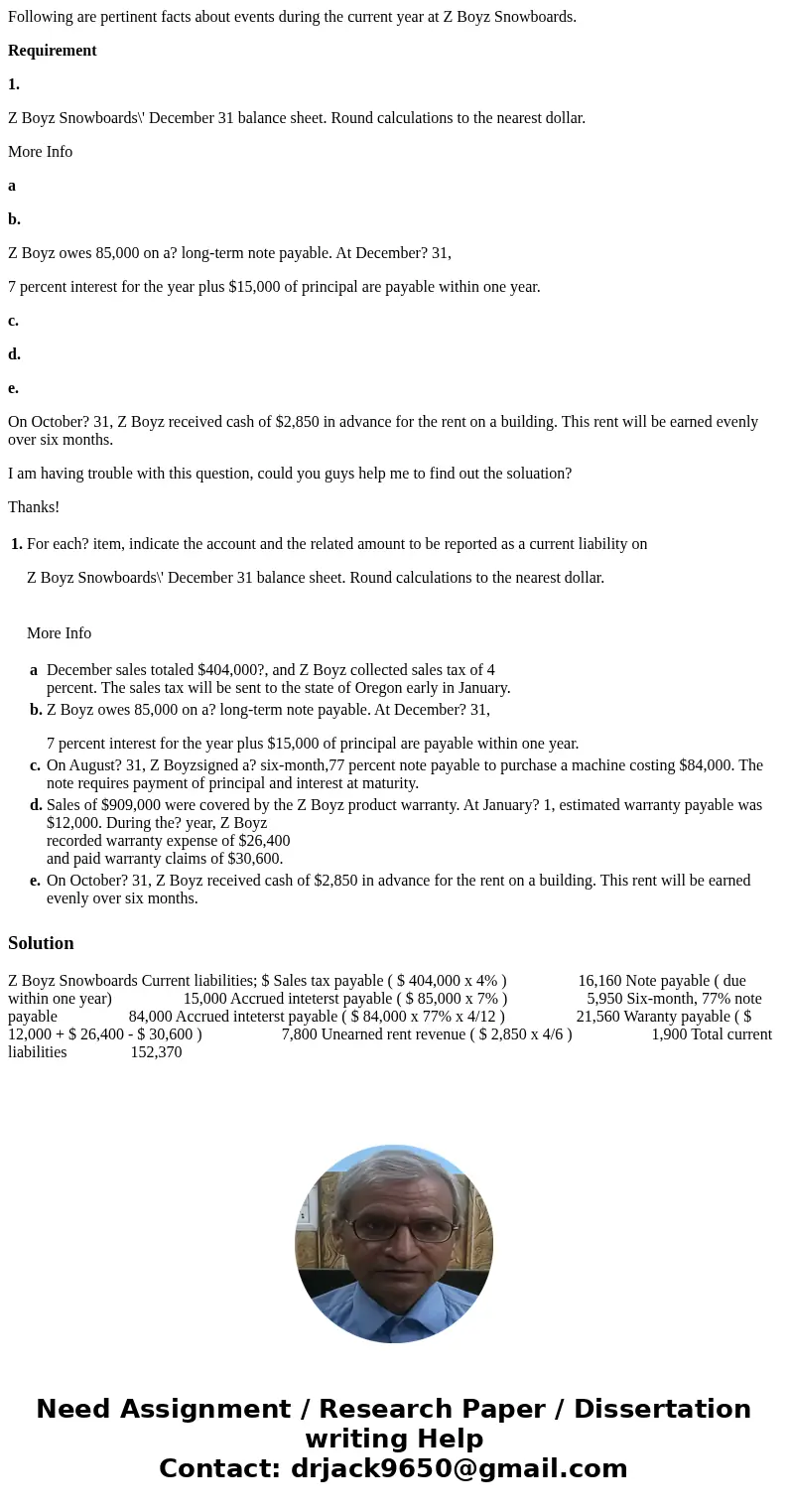 Following are pertinent facts about events during the current year at Z Boyz Snowboards. Requirement 1. Z Boyz Snowboards\' December 31 balance sheet. Round cal Following are pertinent facts about events during the current year at Z Boyz Snowboards. Requirement 1. Z Boyz Snowboards\' December 31 balance sheet. Round cal