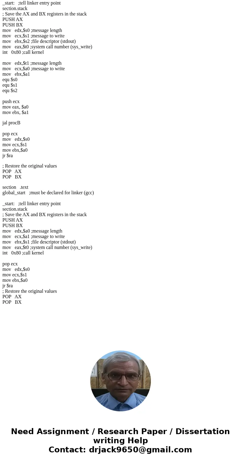 For the (pseudo) assembly code below, replace X, Y, P, and Q with the smallest set of instructions to save/restore values on the stack and update the stack poin For the (pseudo) assembly code below, replace X, Y, P, and Q with the smallest set of instructions to save/restore values on the stack and update the stack poin