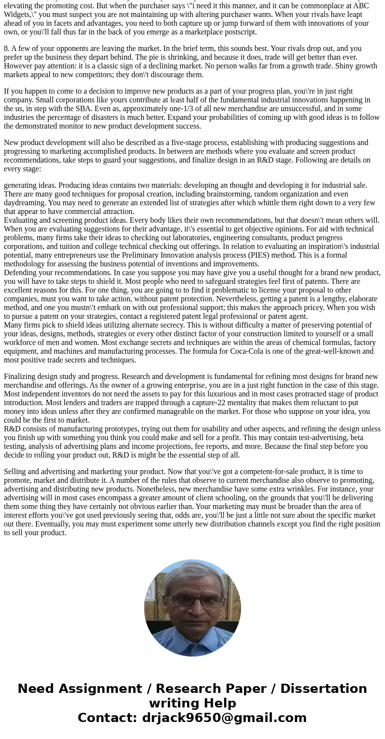 From an idea to a commercial product, new product development is a challenging business operation. Please explain the process and provide an example of a new pr From an idea to a commercial product, new product development is a challenging business operation. Please explain the process and provide an example of a new pr