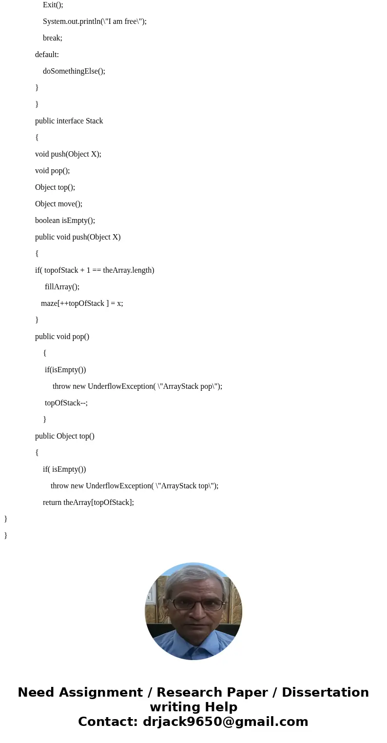 Given the starting point in a maze, you are to find and mark a path out of the maze which is represented by a 30x30 array of 1s (representing hedges) and 0s (re