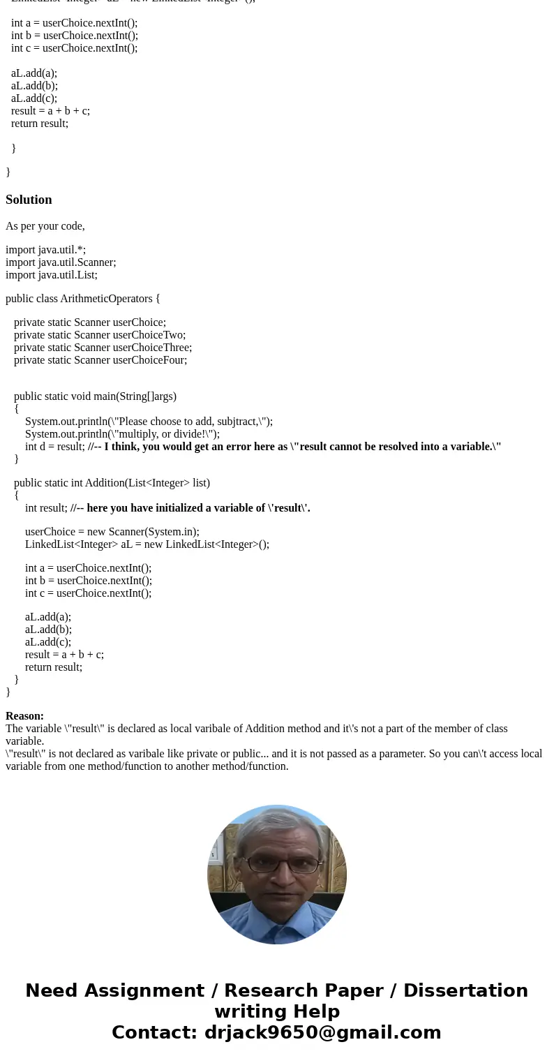 Hello, in this code I am basically trying to call the Addition method into my main in order to allow the user to input and see his results and so on. However I 
