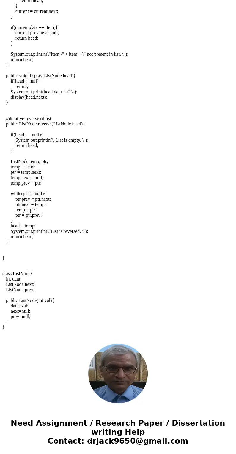 I need a driver file for my java code I have already written that demonstrates each of the methods(goToNext, goToPrev, getDataAtCurrent, setDataAtCurrent, inser I need a driver file for my java code I have already written that demonstrates each of the methods(goToNext, goToPrev, getDataAtCurrent, setDataAtCurrent, inser