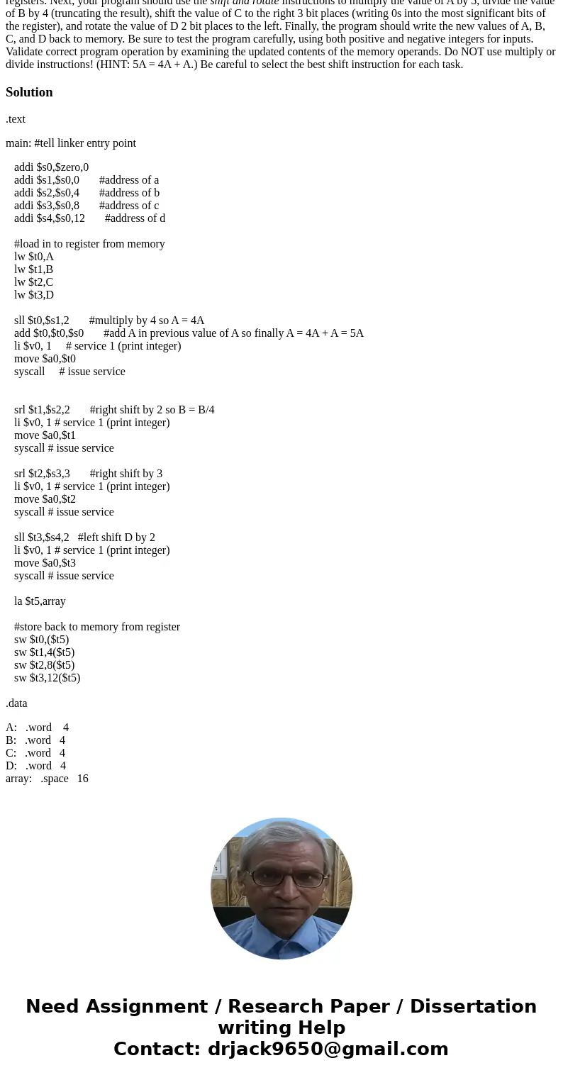 I need help with MIPS Assembly Language. I\'m using the MARS program development environment. The program should begin by loading the contents of four signed in I need help with MIPS Assembly Language. I\'m using the MARS program development environment. The program should begin by loading the contents of four signed in