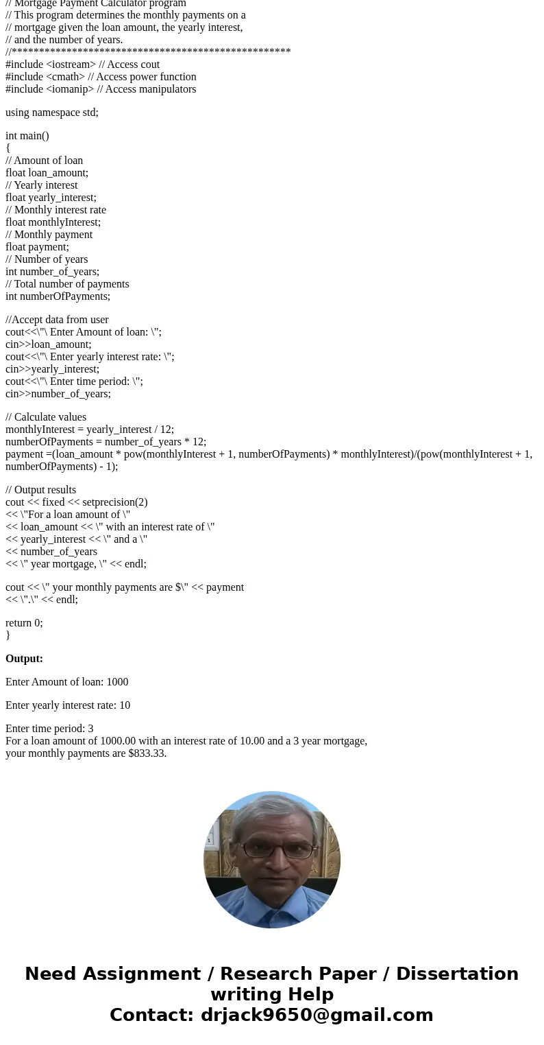 identify at least four (non-comment related) improvements that could be made, describing how the change would be an improvement. IN C++Solution// Mortgage Payme identify at least four (non-comment related) improvements that could be made, describing how the change would be an improvement. IN C++Solution// Mortgage Payme