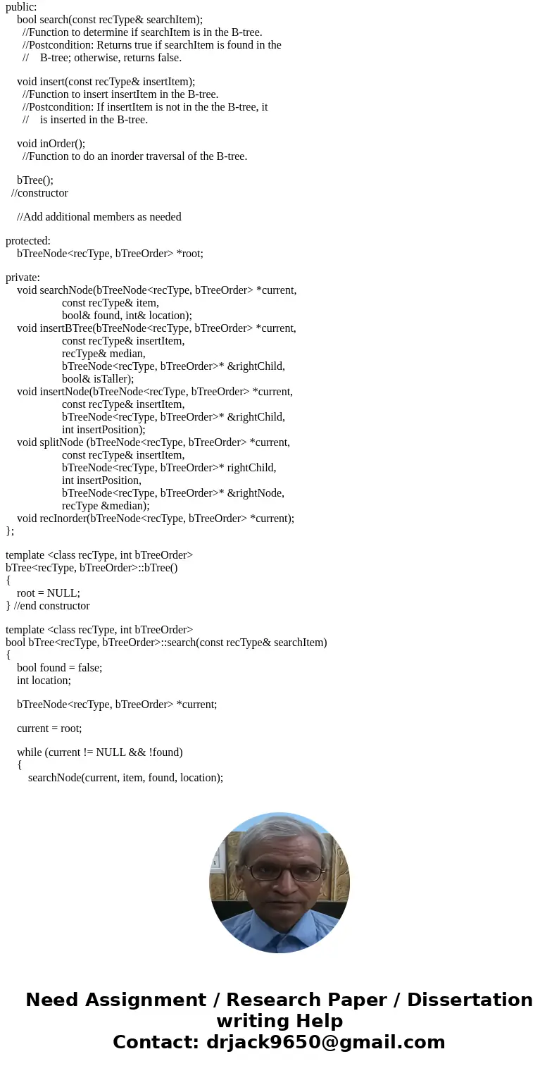 Modify this code to do an Insert function for an AVL tree, instead of a B-Tree . Please compile in Microsoft Visual studio, as it is the IDE that is required fo Modify this code to do an Insert function for an AVL tree, instead of a B-Tree . Please compile in Microsoft Visual studio, as it is the IDE that is required fo