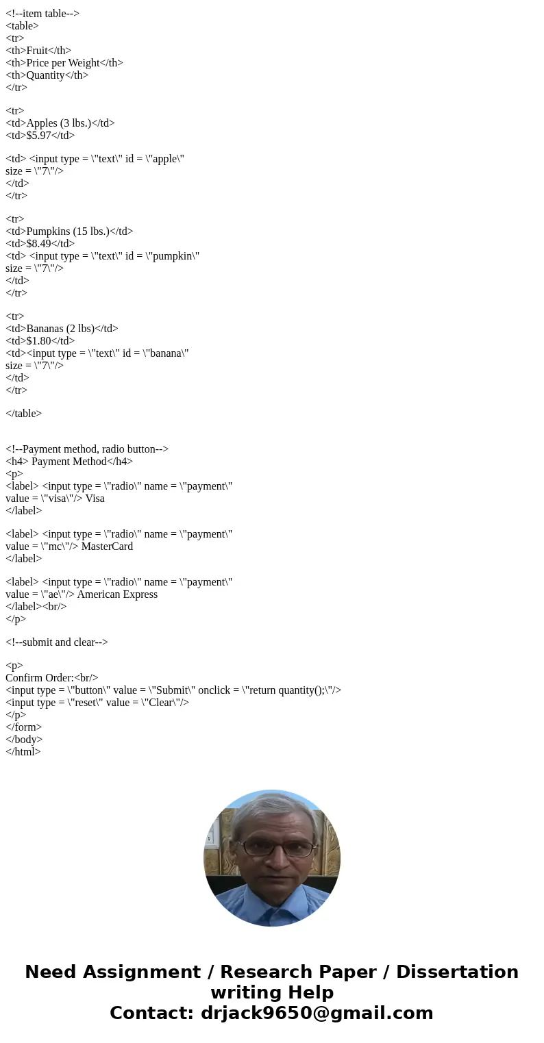 More databases to forms (PHP and SQL): Use Lab Exercise 6 (below). The database weblab has a table of fruit named fruit_t. The table was created as follows: Cha More databases to forms (PHP and SQL): Use Lab Exercise 6 (below). The database weblab has a table of fruit named fruit_t. The table was created as follows: Cha