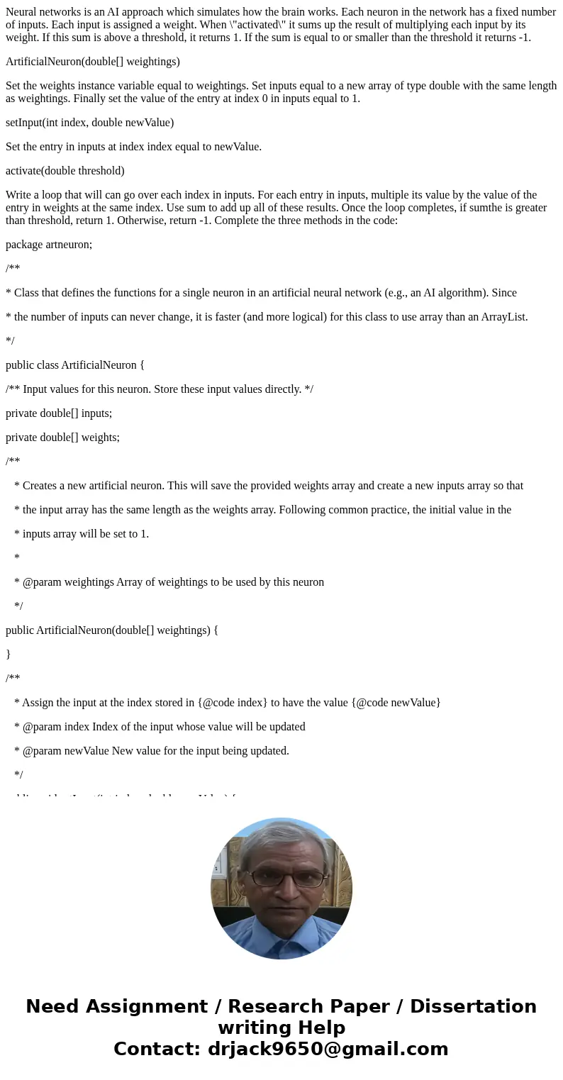 Neural networks is an AI approach which simulates how the brain works. Each neuron in the network has a fixed number of inputs. Each input is assigned a weight. Neural networks is an AI approach which simulates how the brain works. Each neuron in the network has a fixed number of inputs. Each input is assigned a weight.