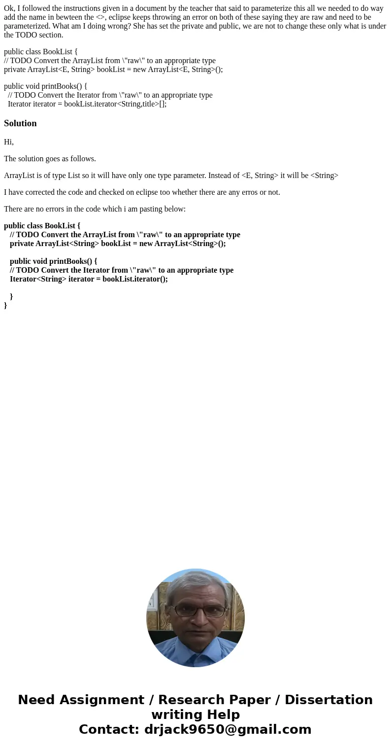 Ok, I followed the instructions given in a document by the teacher that said to parameterize this all we needed to do way add the name in bewteen the <>,  Ok, I followed the instructions given in a document by the teacher that said to parameterize this all we needed to do way add the name in bewteen the <>,