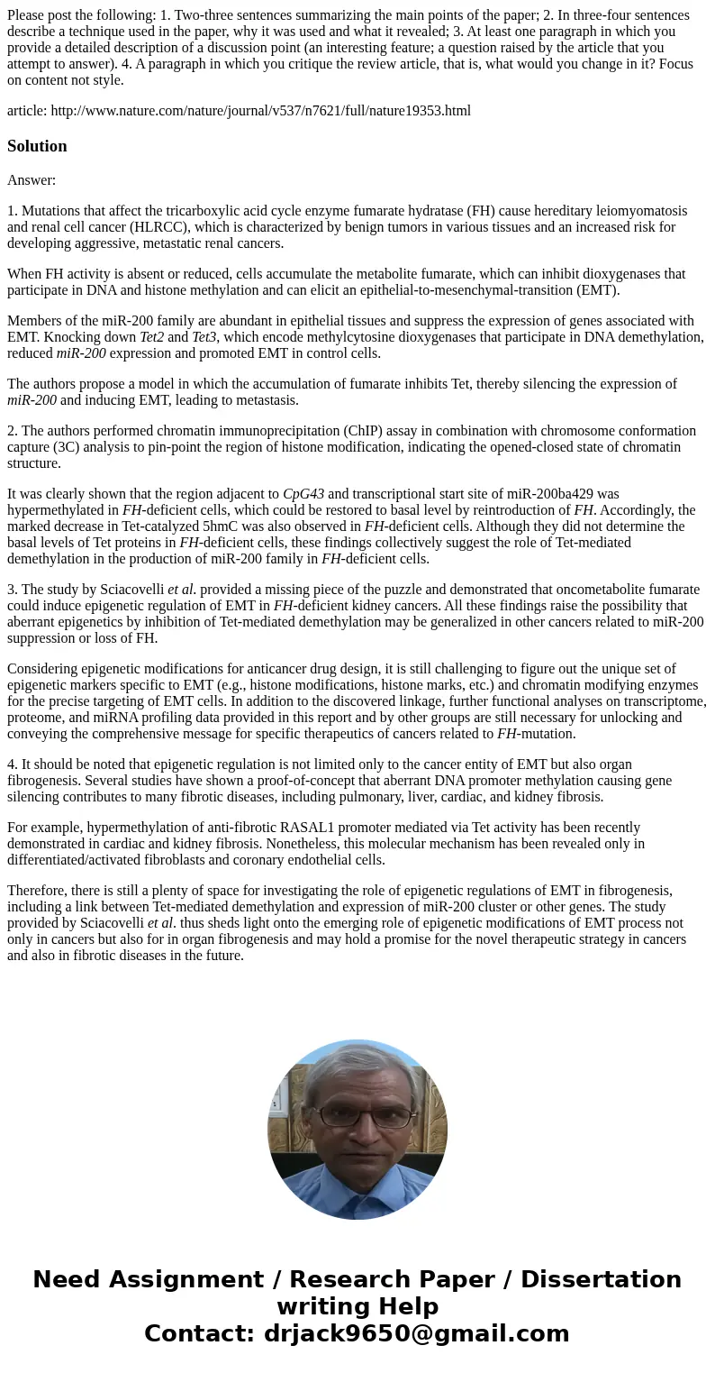 Please post the following: 1. Two-three sentences summarizing the main points of the paper; 2. In three-four sentences describe a technique used in the paper, w Please post the following: 1. Two-three sentences summarizing the main points of the paper; 2. In three-four sentences describe a technique used in the paper, w