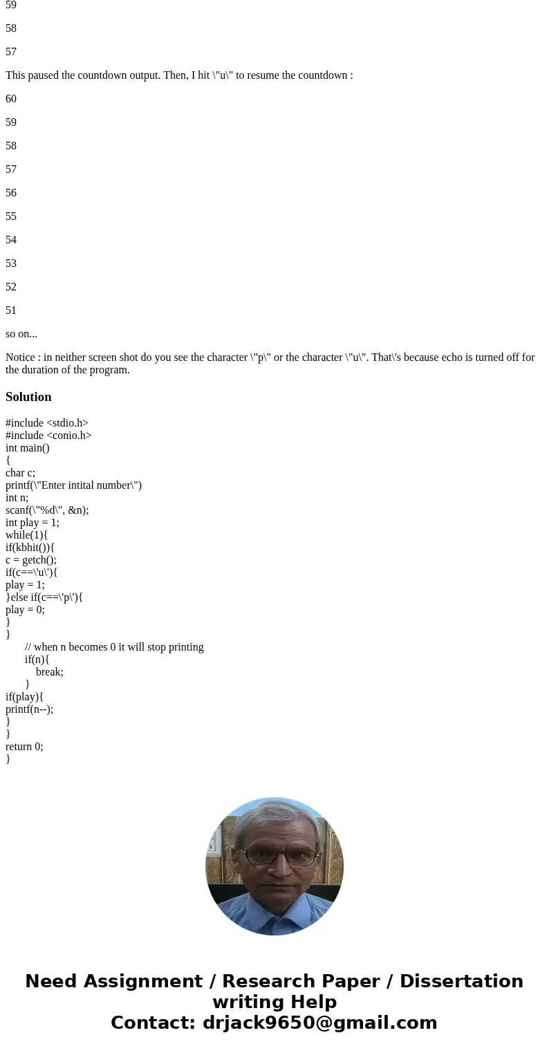 program in linux in C language, use arguments. Submit your solution as a plain-text file with a .c extension in the name. Name timer - counts down to zero from 