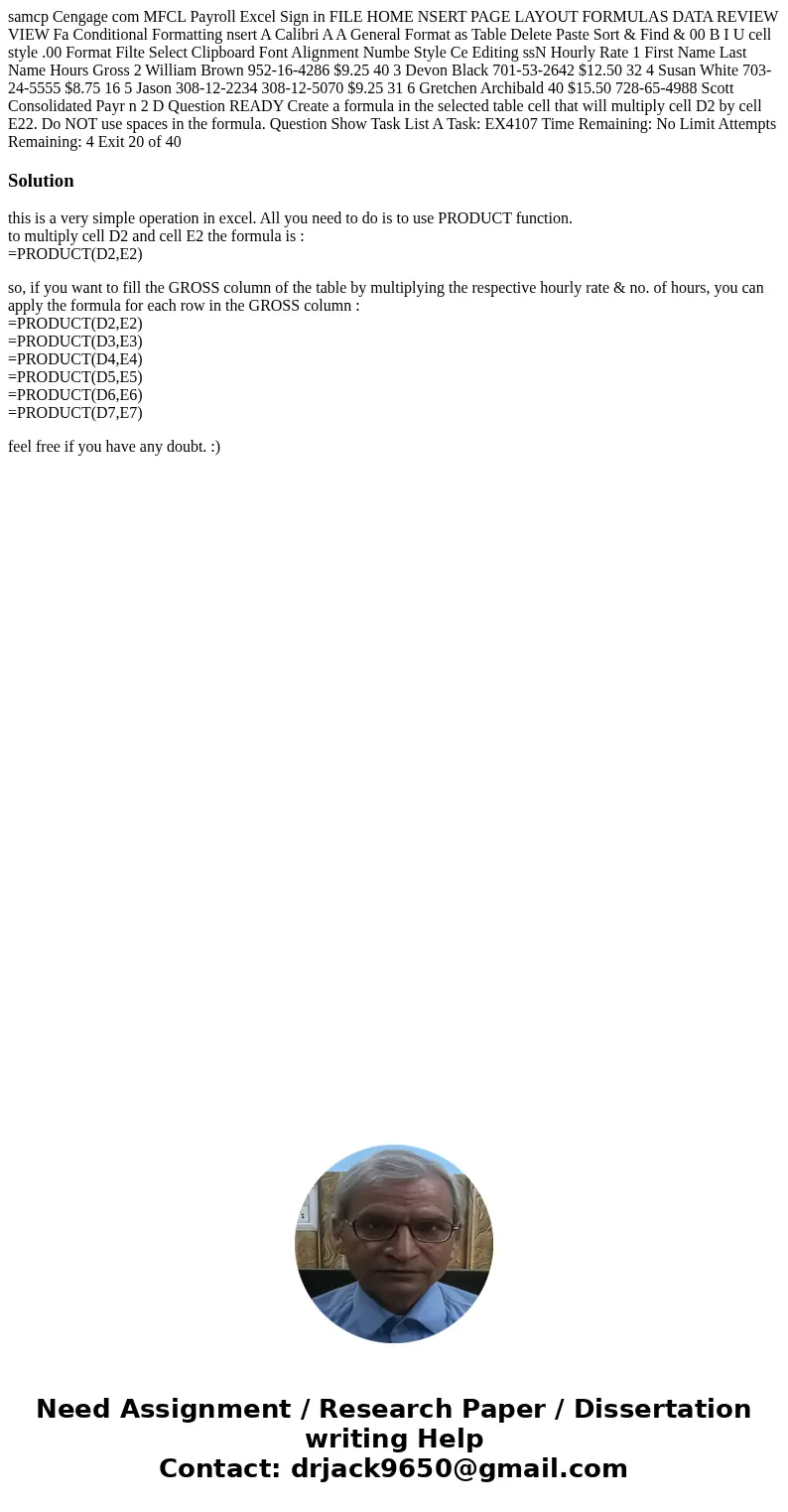 samcp Cengage com MFCL Payroll Excel Sign in FILE HOME NSERT PAGE LAYOUT FORMULAS DATA REVIEW VIEW Fa Conditional Formatting nsert A Calibri A A General Format  samcp Cengage com MFCL Payroll Excel Sign in FILE HOME NSERT PAGE LAYOUT FORMULAS DATA REVIEW VIEW Fa Conditional Formatting nsert A Calibri A A General Format