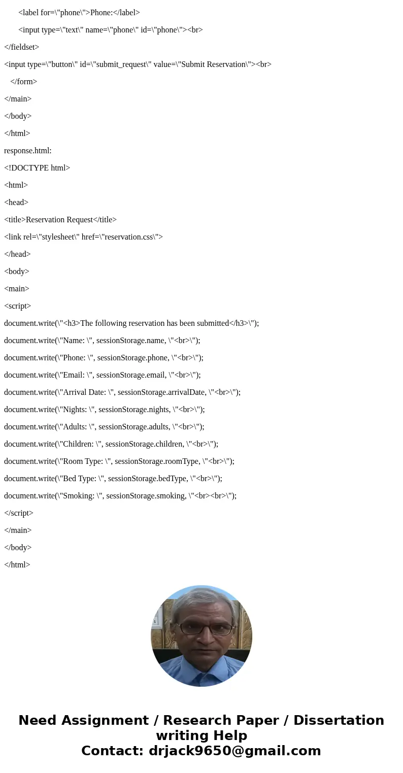 Save a reservation in session storage. In this exercise, you’ll edit the Javascript file to develop an application that stores data in session storage. The inte Save a reservation in session storage. In this exercise, you’ll edit the Javascript file to develop an application that stores data in session storage. The inte