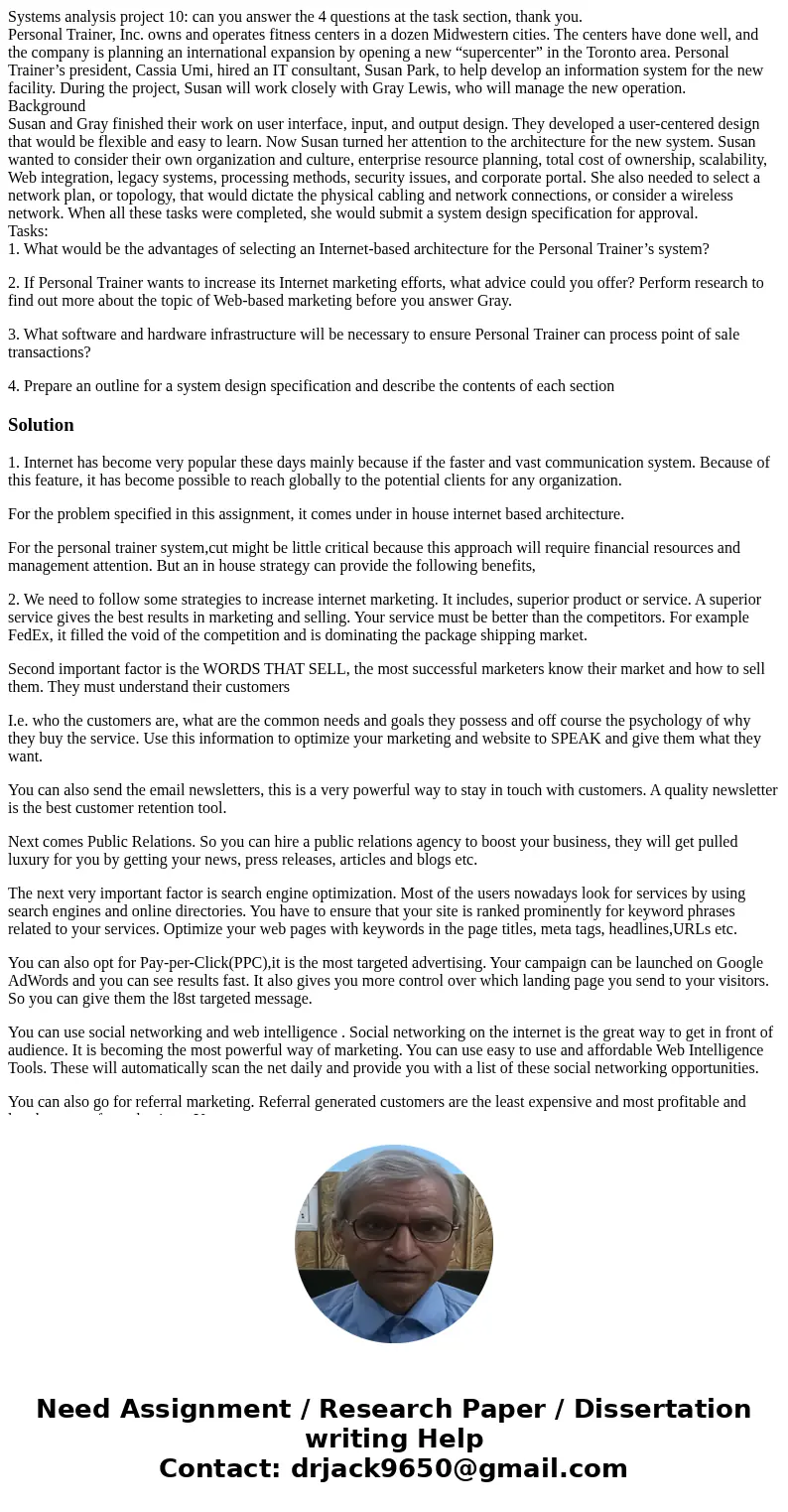 Systems analysis project 10: can you answer the 4 questions at the task section, thank you. Personal Trainer, Inc. owns and operates fitness centers in a dozen  Systems analysis project 10: can you answer the 4 questions at the task section, thank you. Personal Trainer, Inc. owns and operates fitness centers in a dozen