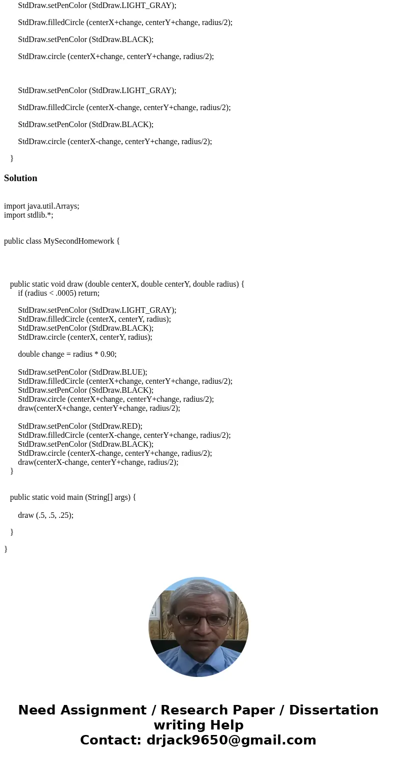 The following function draws mickey mouse, if you call it like * this from main: * * <pre> * draw (.5, .5, .25); * </pre> * * Change the code to dra The following function draws mickey mouse, if you call it like * this from main: * * <pre> * draw (.5, .5, .25); * </pre> * * Change the code to dra
