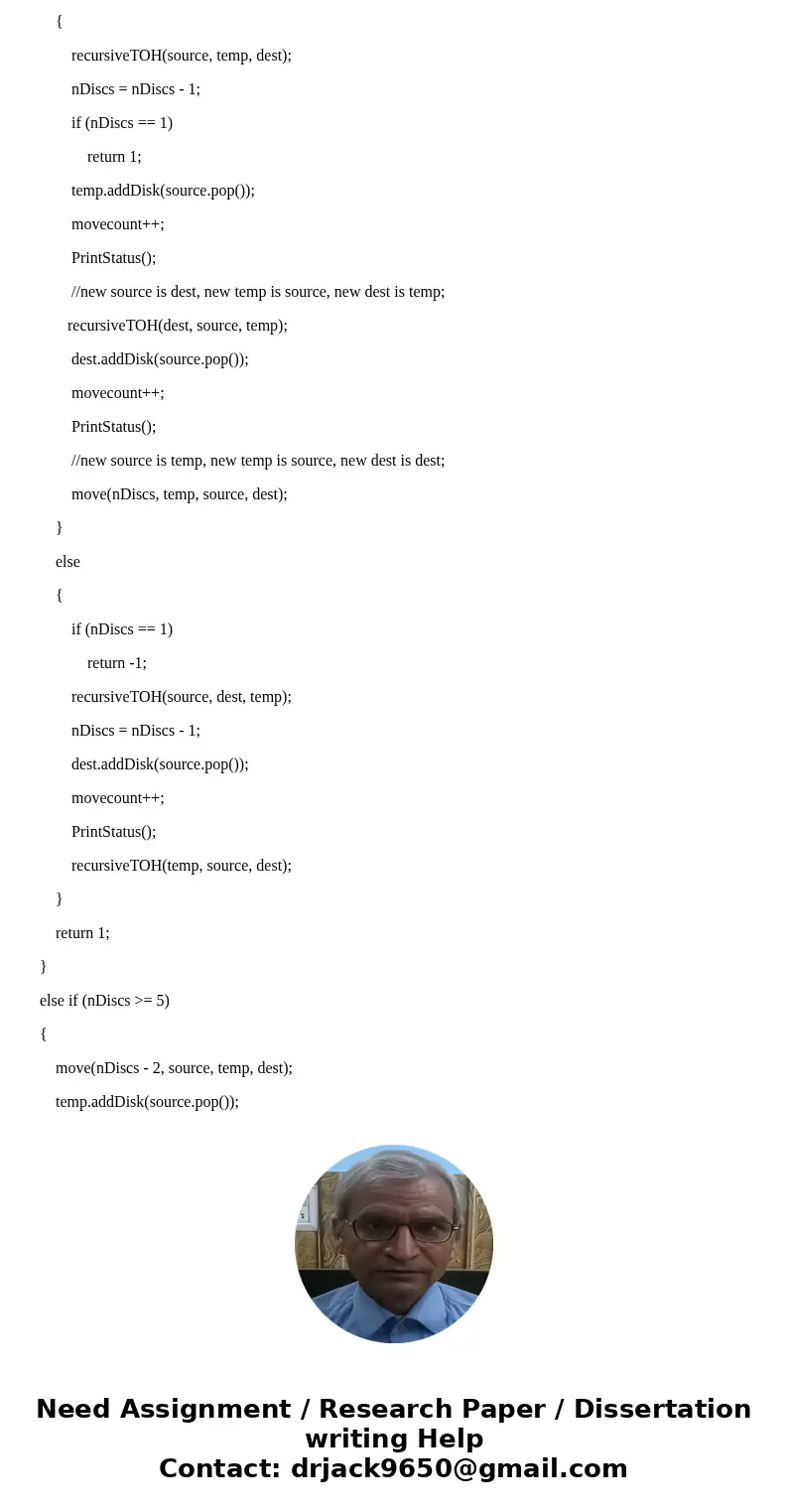 The objective of the assignment is to model the puzzle Towers of Hanoi using Object Oriented Programming (Java) and recursion. There have to be 3 classes: Disk. The objective of the assignment is to model the puzzle Towers of Hanoi using Object Oriented Programming (Java) and recursion. There have to be 3 classes: Disk.