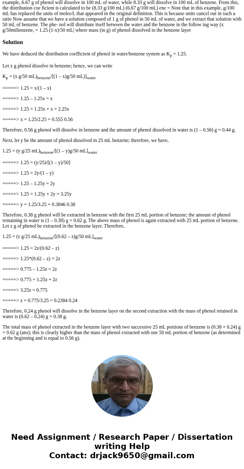 The question is in the 3rd picture. Thank you solute solute where K, is the distribution coefficient, [solutel is the concentration of solute (in moles/L) in s  The question is in the 3rd picture. Thank you solute solute where K, is the distribution coefficient, [solutel is the concentration of solute (in moles/L) in s
