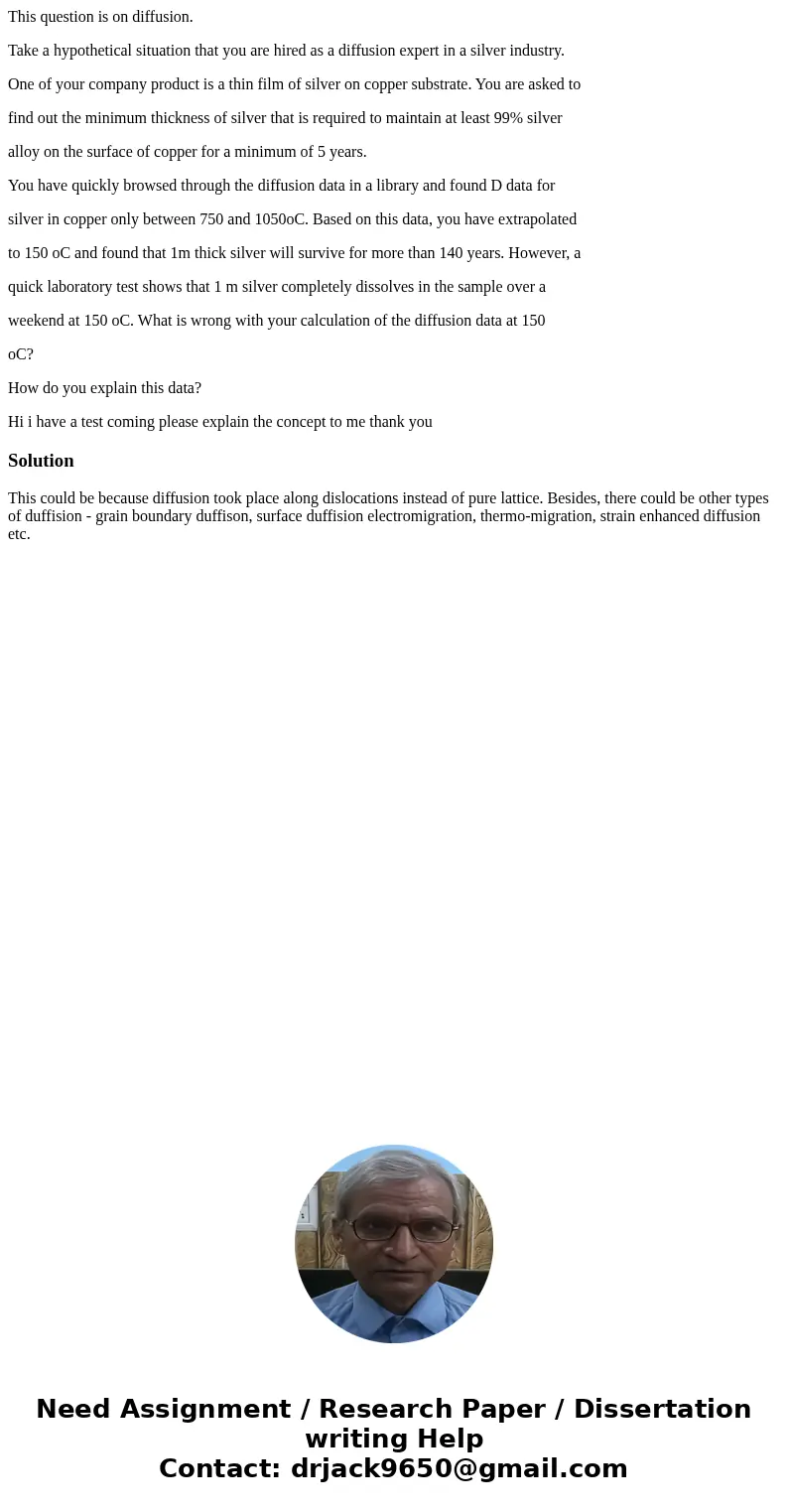 This question is on diffusion. Take a hypothetical situation that you are hired as a diffusion expert in a silver industry. One of your company product is a thi This question is on diffusion. Take a hypothetical situation that you are hired as a diffusion expert in a silver industry. One of your company product is a thi