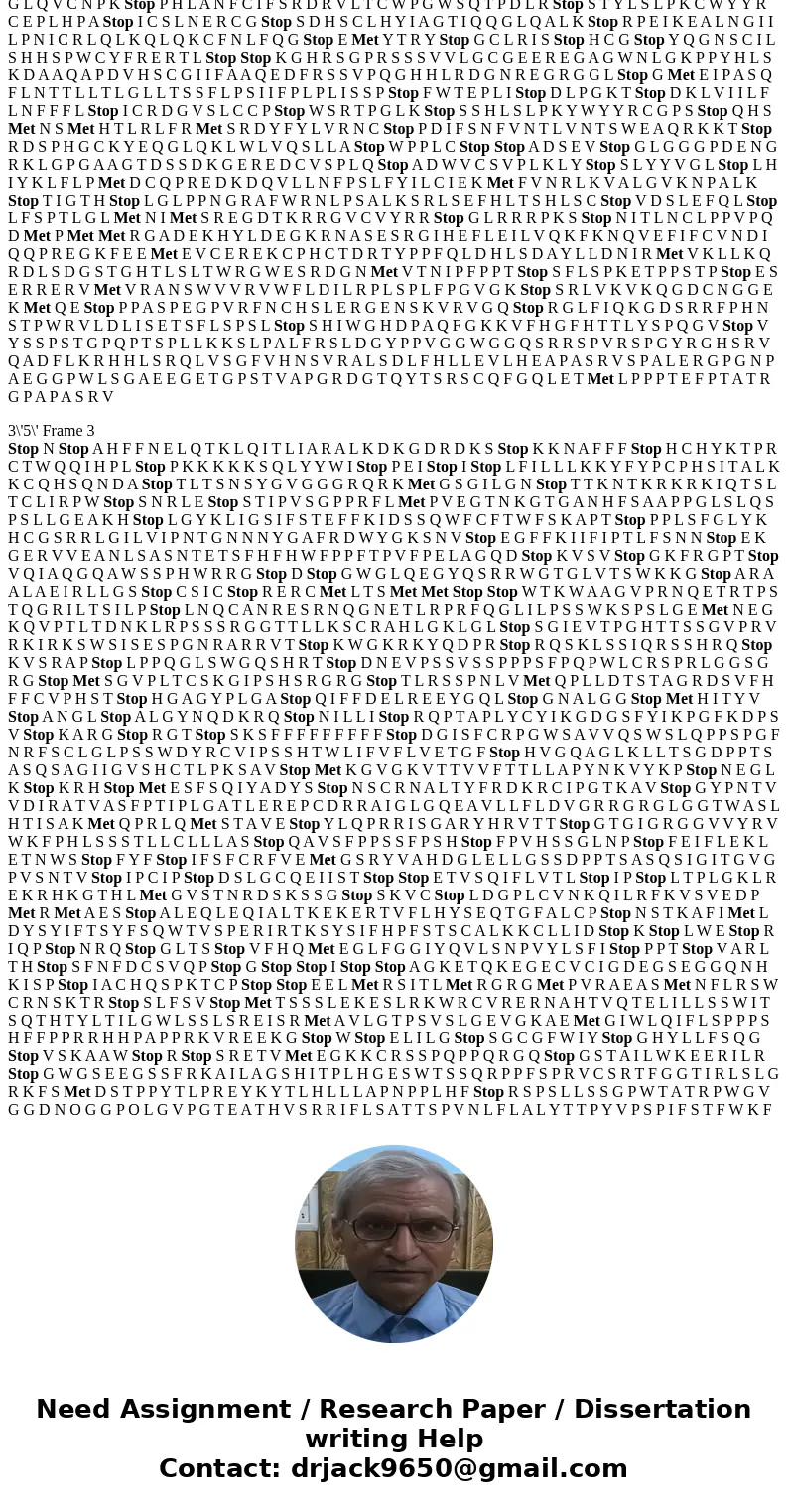 Translate 5\'3\' Frame 1 N A G S R G G A S G G G R E L G G R R Q H C F K L A K L T R A R G I L R S I P T R G H G T G P C F P L L G P R E P G S A F C R V P R P P Translate 5\'3\' Frame 1 N A G S R G G A S G G G R E L G G R R Q H C F K L A K L T R A R G I L R S I P T R G H G T G P C F P L L G P R E P G S A F C R V P R P P