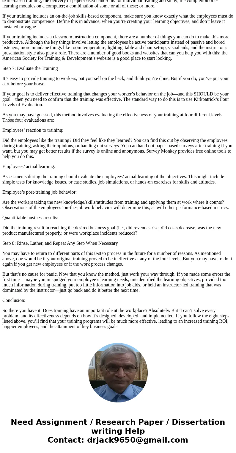 Why are training objectives so critical to effective training and to course design? Be sure to discuss how are they relevant to instructors, learners, and cours Why are training objectives so critical to effective training and to course design? Be sure to discuss how are they relevant to instructors, learners, and cours