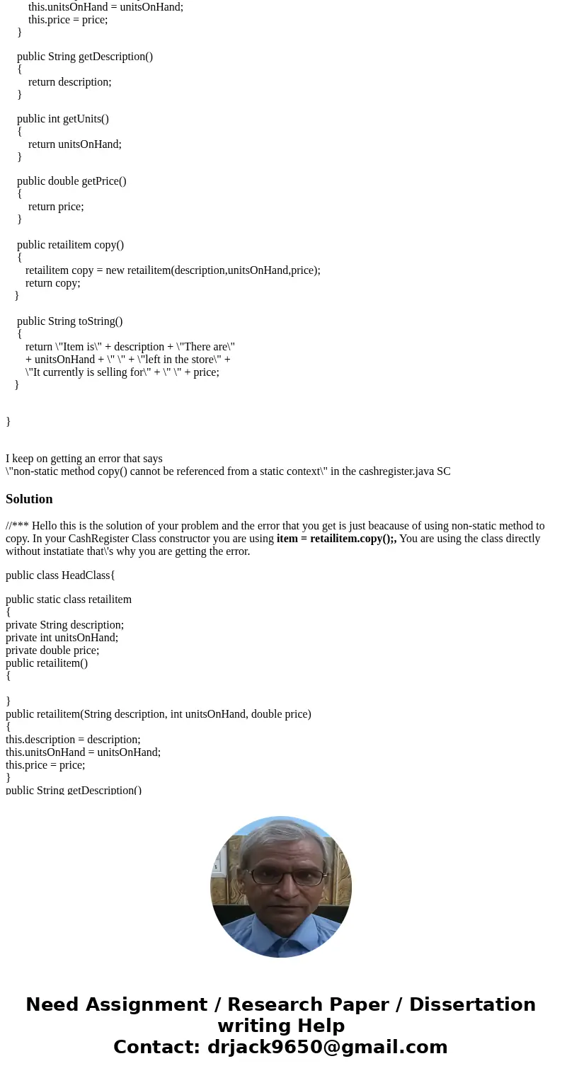 Write a CashRegister class that can be used with the RetailItem class that you wrote in Chapter 6. The CashRegister class should simulate the sale of a retail i Write a CashRegister class that can be used with the RetailItem class that you wrote in Chapter 6. The CashRegister class should simulate the sale of a retail i