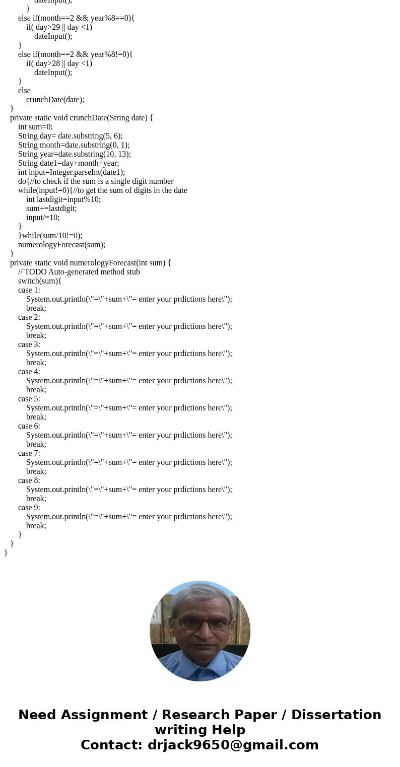 Write a program that will add the digits of a person’s birth date to obtain a single digit to generate a numerology report. First: Get a Date Numerology has bee Write a program that will add the digits of a person’s birth date to obtain a single digit to generate a numerology report. First: Get a Date Numerology has bee
