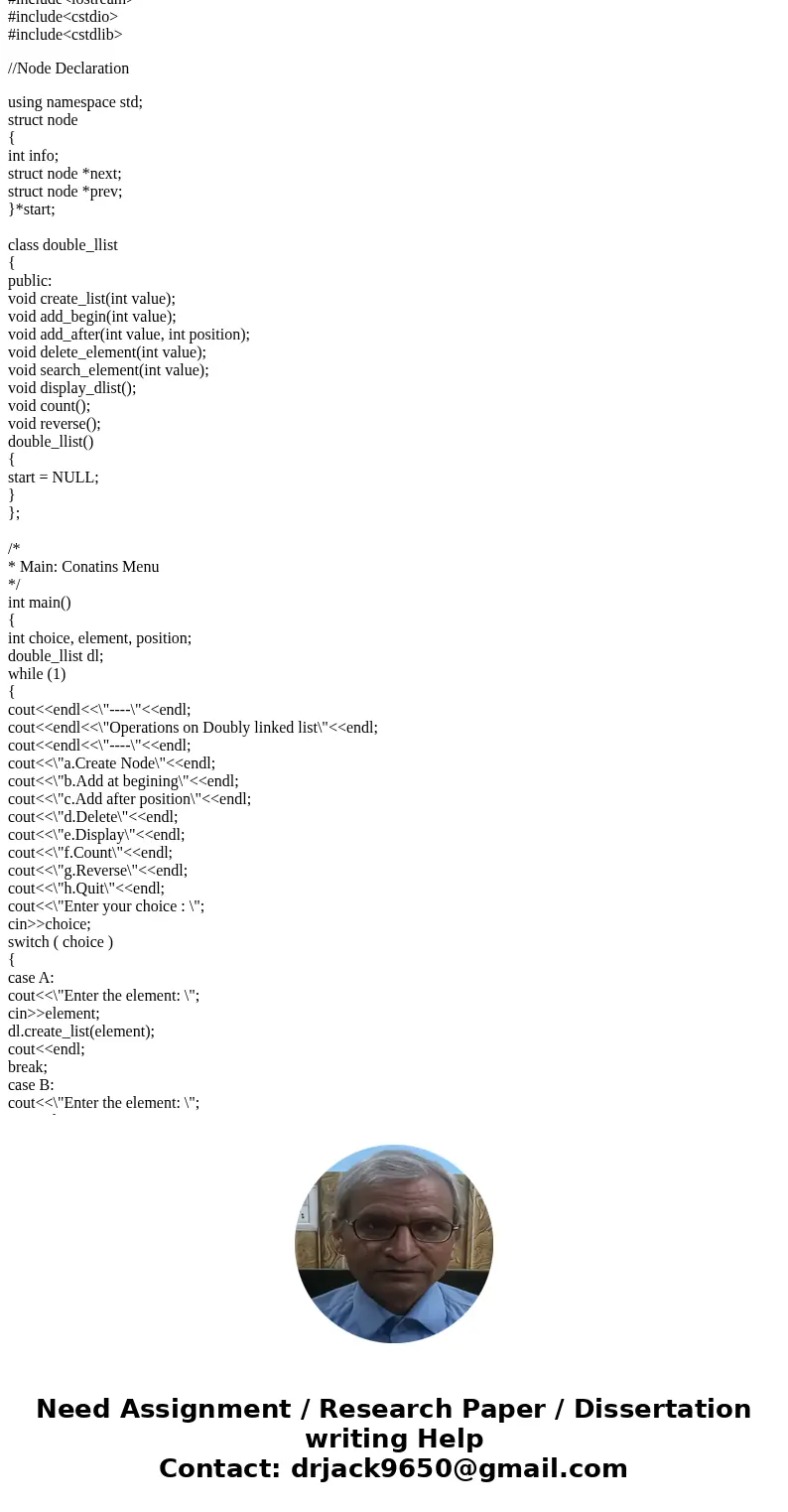 Write Program In C++ Introduction In this project, you are asked to design and implement a class for double link list to hold integers: In this project, you are Write Program In C++ Introduction In this project, you are asked to design and implement a class for double link list to hold integers: In this project, you are