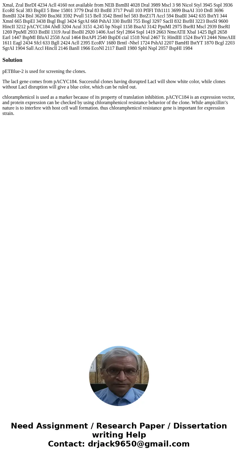 Xmal, Zral BsrDI 4234 Acll 4160 not available from NEB BsmBI 4028 Dral 3989 Mscl 3 98 Nicol Styl 3945 Sspl 3936 EcoRI Scal 383 BspEI 5 Bme 15801 3779 Dral 83 B  Xmal, Zral BsrDI 4234 Acll 4160 not available from NEB BsmBI 4028 Dral 3989 Mscl 3 98 Nicol Styl 3945 Sspl 3936 EcoRI Scal 383 BspEI 5 Bme 15801 3779 Dral 83 B