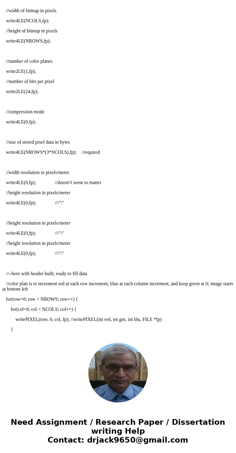 2 part problem, second part below. Problem1: BMPmain.c, BMPfns.c, BMPfns.h, Makefile The file \'BMPmain.c\' contains a main() function which is already written  2 part problem, second part below. Problem1: BMPmain.c, BMPfns.c, BMPfns.h, Makefile The file \'BMPmain.c\' contains a main() function which is already written