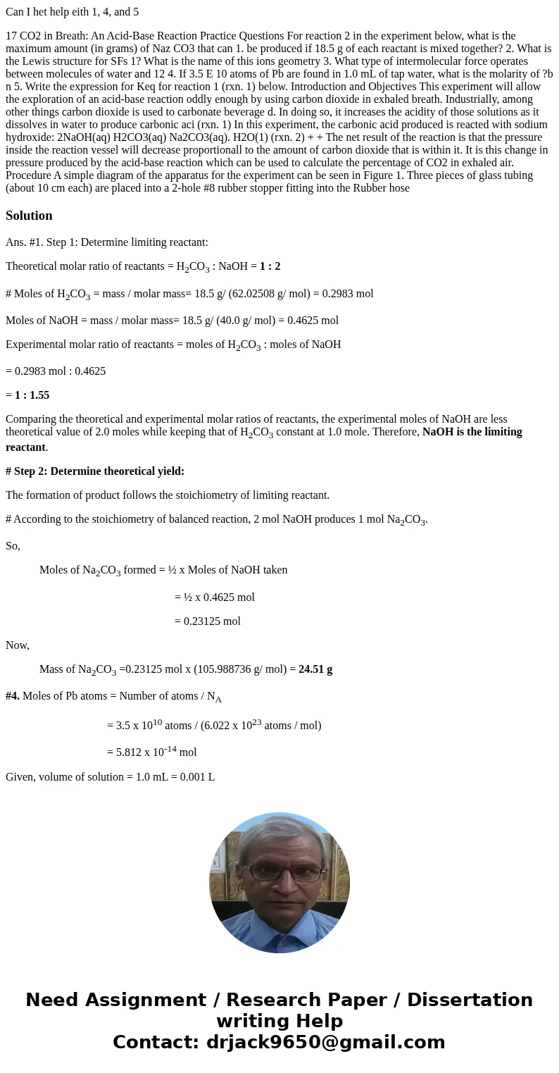 Can I het help eith 1, 4, and 5 17 CO2 in Breath: An Acid-Base Reaction Practice Questions For reaction 2 in the experiment below, what is the maximum amount (  Can I het help eith 1, 4, and 5 17 CO2 in Breath: An Acid-Base Reaction Practice Questions For reaction 2 in the experiment below, what is the maximum amount (